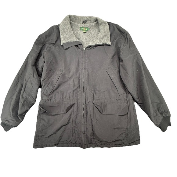 Vintage J Crew Jacket Men Large Oarsman Flece lined Bomber Full Zip Coat USA - Picture 1 of 6